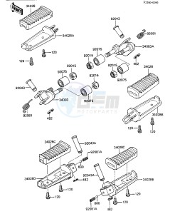 ZX 750 A [GPZ 750] (A1-A2) [GPZ 750] drawing FOOTRESTS