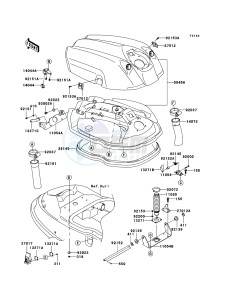 JET SKI X-2 JF800A7F EU drawing Engine Hood