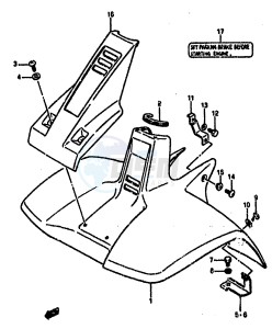 LT50 (E-F-G-H-J-K) drawing FRONT FENDER (MODEL H J K)