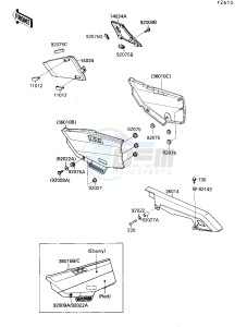 ZX 750 F [NINJA 750R] (F4) [NINJA 750R] drawing SIDE COVERS_CHAIN COVER