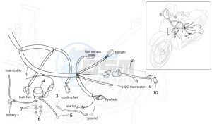 Scarabeo 125-200 e2 (eng. piaggio) drawing Electrical system II