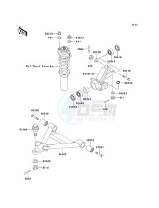 KAF 950 B [MULE 3010 DIESEL 4X4] (B2-B3) [MULE 3010 DIESEL 4X4] drawing FRONT SUSPENSION