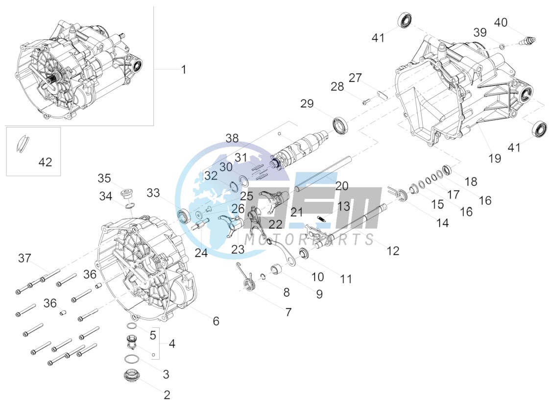 Gear box / Selector / Shift cam