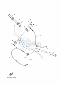 YZ85LW (B0G4) drawing STEERING HANDLE & CABLE