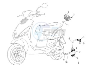 ZIP 100 4T NOABS E2-E3 (APAC) drawing Voltage Regulators - Electronic Control Units (ecu) - H.T. Coil