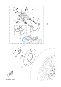 YZF-R125A YZF-R125 ABS R125 (5D7E) drawing REAR BRAKE CALIPER