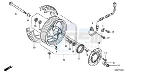 FES150A9 Europe Direct - (ED / ABS 2ED) drawing FRONT WHEEL (FES125A)(FES150A)