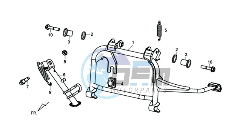 CENTRAL STAND - SIDE STAND - KICKSTARTER PEDAL