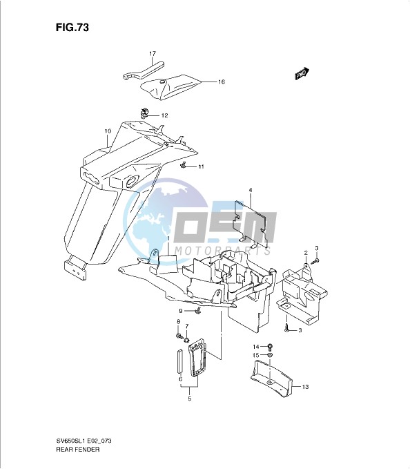 REAR FENDER (SV650SUL1 E24)