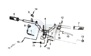 JET 4 50cc drawing HANDLEBAR / BRAKE LEVERS CPL  L/R