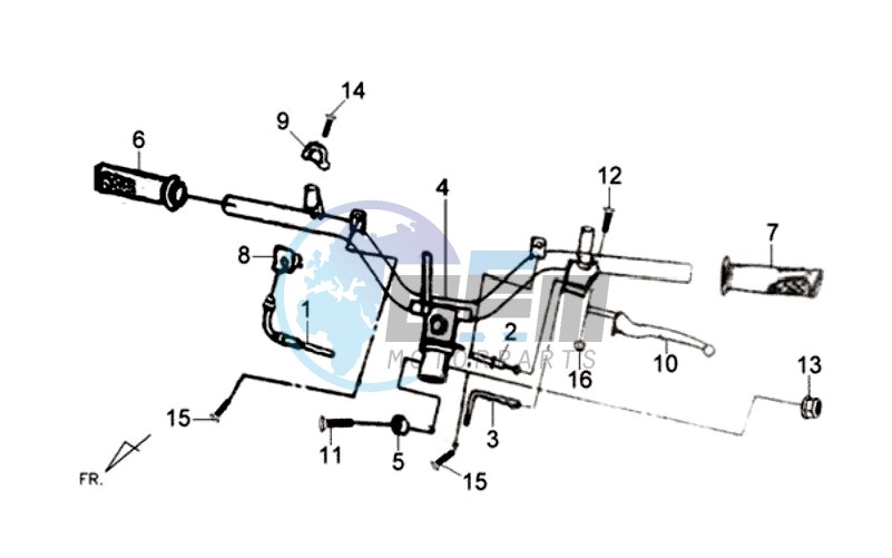 HANDLEBAR / BRAKE LEVERS CPL  L/R