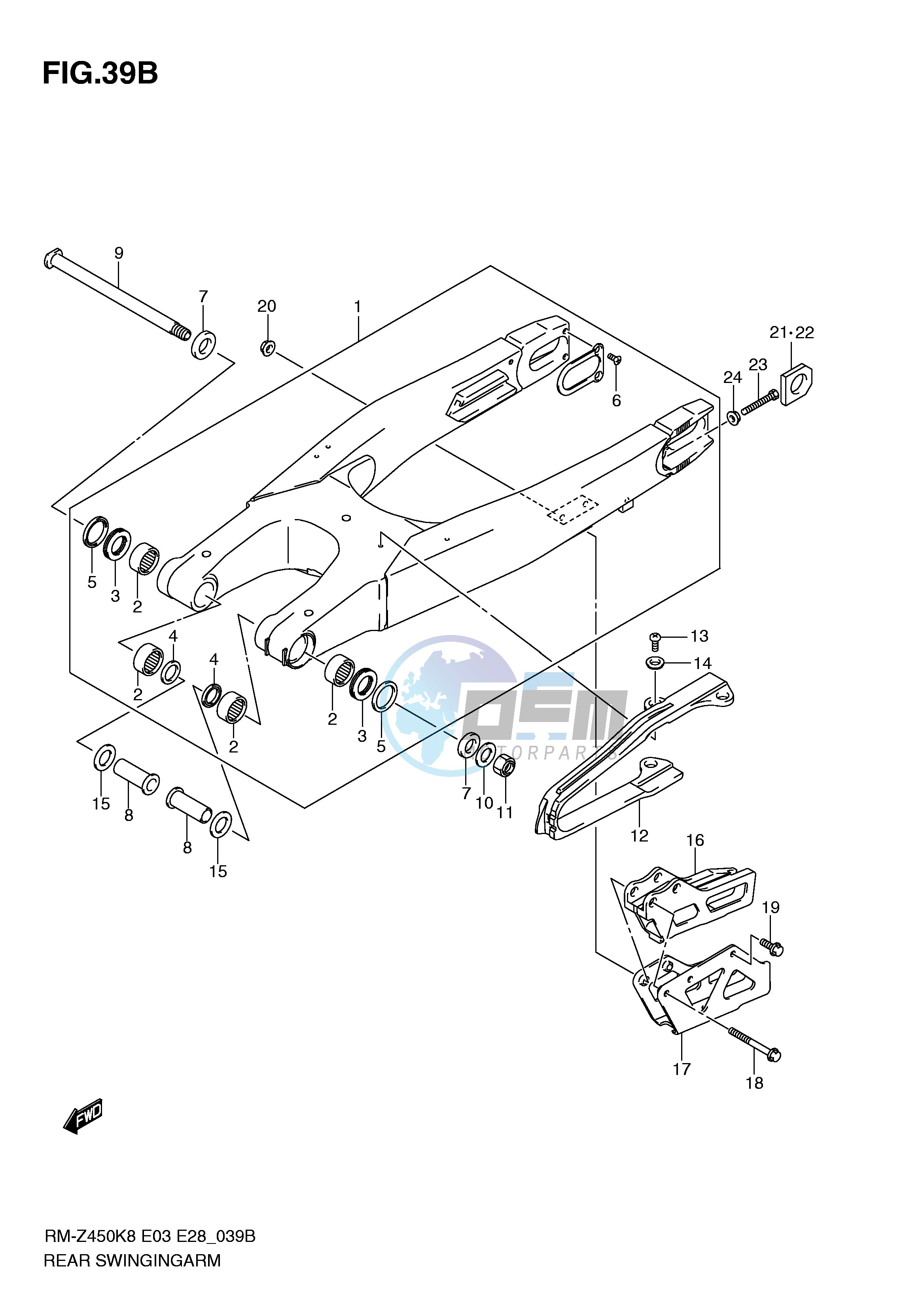 REAR SWINGING ARM (RM-Z450L1)