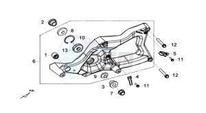 MAXSYM 400 I drawing REAR FORK - REAR SUSPENSION