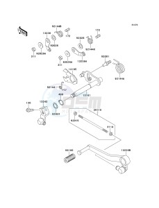 ZX 1100 E [GPZ 1100] (E1-E3) [GPZ 1100] drawing GEAR CHANGE MECHANISM