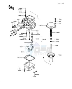 KZ 1000 R [EDDIE LAWSON REPLICA] (R1-R2) [EDDIE LAWSON REPLICA] drawing CARBURETOR PARTS -- KZ1000-R1- -