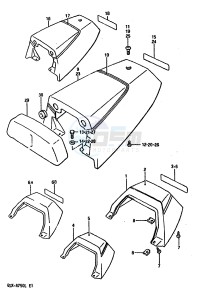 GSX-R750 (J-K-L) drawing SEAT TAIL COVER (MODEL J)