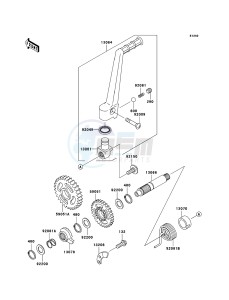 KX125 KX125M8F EU drawing Kickstarter Mechanism