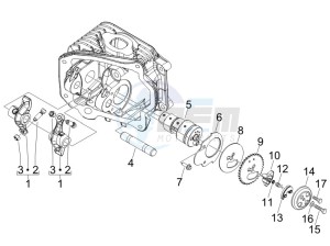 Liberty 150 4t e3 moc drawing Camshaft - Rocking levers support unit