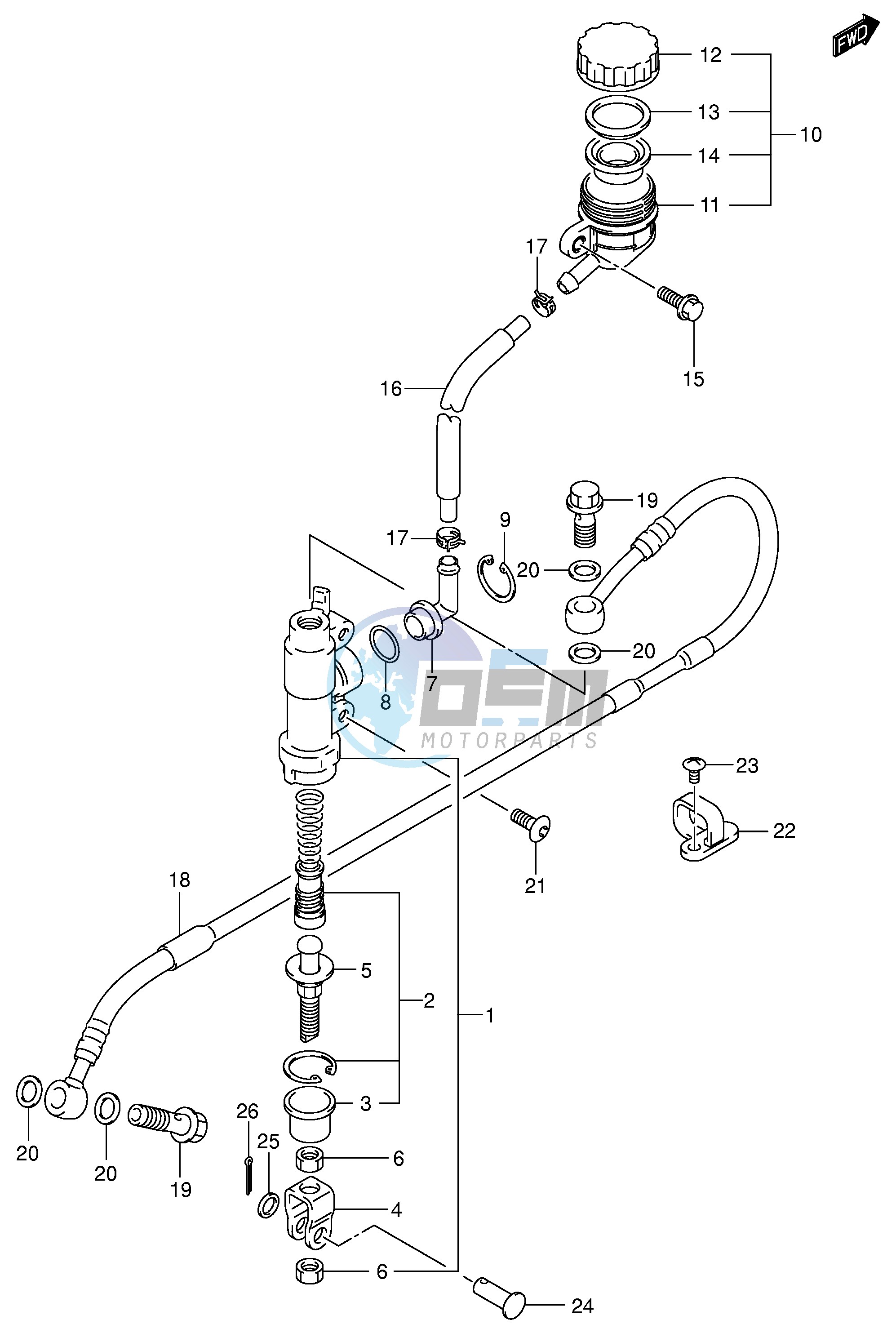 REAR MASTER CYLINDER (MODEL K1 K2)