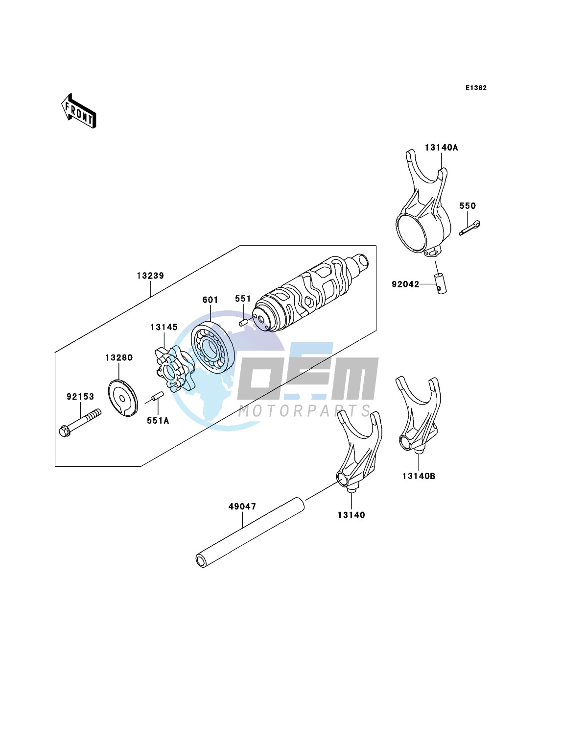 Gear Change Drum/Shift Fork(s)