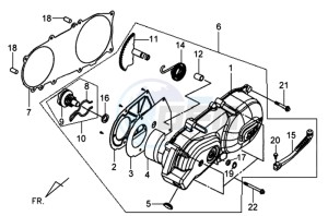 MIO 100 drawing CRANKCASE COVER LEFT