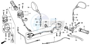 CBR125R drawing HANDLE LEVER/SWITCH/CABLE (CBR125RW7)