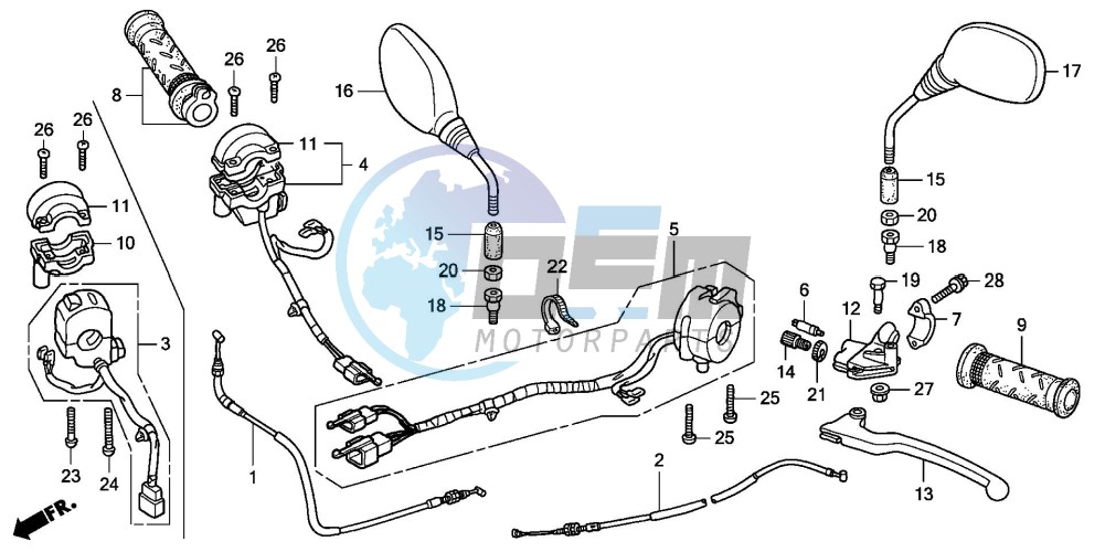 HANDLE LEVER/SWITCH/CABLE (CBR125RW7)