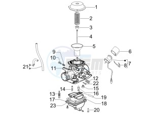 LX 50 4T 2V 25 Kmh Touring NL drawing Carburetor components