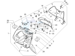 Beverly 400 ie e3 drawing Front glove-box - Knee-guard panel