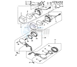 BW'S NAKED 50 drawing FRONT FLASHER LIGHTS