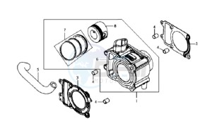 GTS 125 EURO 3 drawing CYLINDER MET PISTON / CYLINDER GASKETS TOP AND BOTTOM