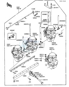 ZX 750 A [GPZ 750] (A1-A2) [GPZ 750] drawing CARBURETOR ASSY