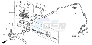 CB1300S CB1300SUPERBOLD'OR drawing CLUTCH MASTER CYLINDER