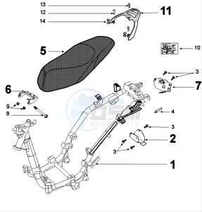 Tweet 125 V drawing FRAME AND SADDLE