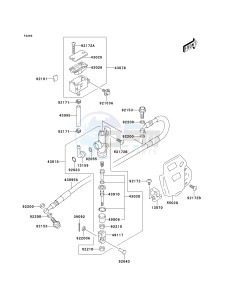 KLX 400 A [KLX400SR KLX400R] (A1-A2 A2 CAN ONLY) [KLX400SR KLX400R] drawing REAR MASTER CYLINDER