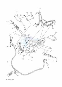 CZD300D-A XMAX 300 TECH MAX (BMK2) drawing STEERING HANDLE & CABLE