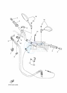 MT-07 ABS MTN690-A (B4C9) drawing STEERING HANDLE & CABLE