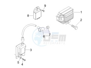 LX 150 4T USA drawing Voltage Regulators -ECU - H.T. Coil