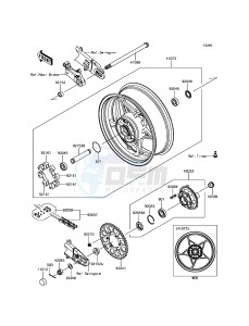 Z900 ABS ZR900BHF XX (EU ME A(FRICA) drawing Rear Hub