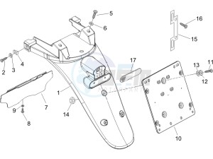 Beverly 125 drawing Rear cover - Splash guard