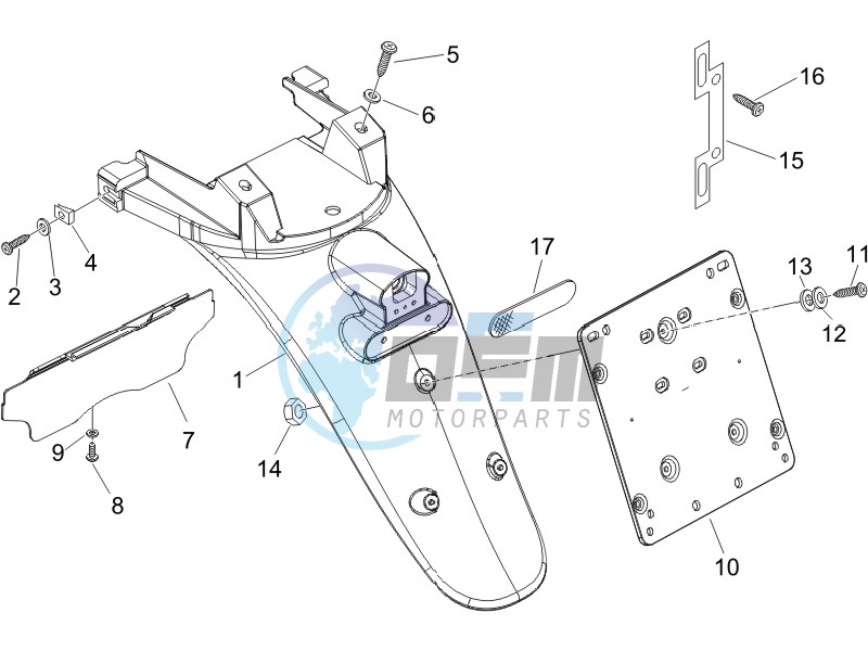 Rear cover - Splash guard