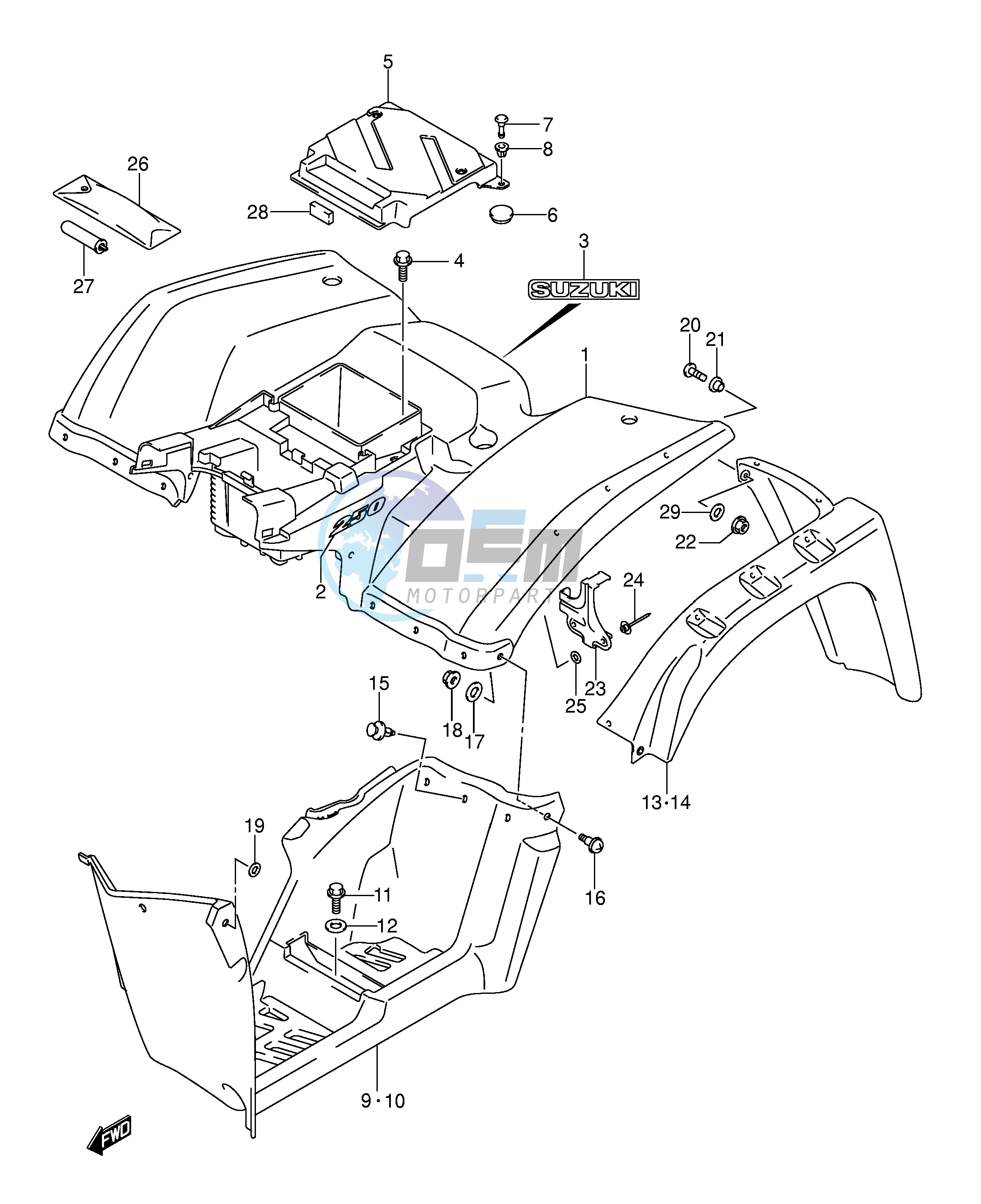 REAR FENDER (MODEL K2 K3 K4)