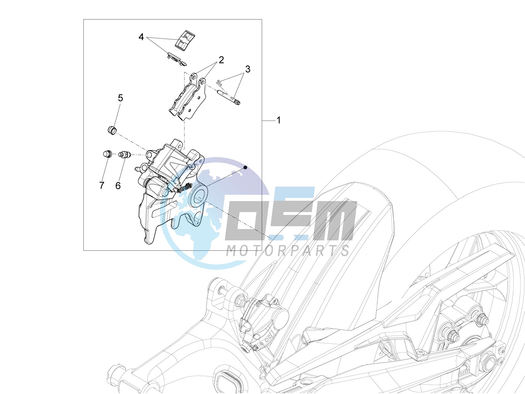 Rear brake caliper