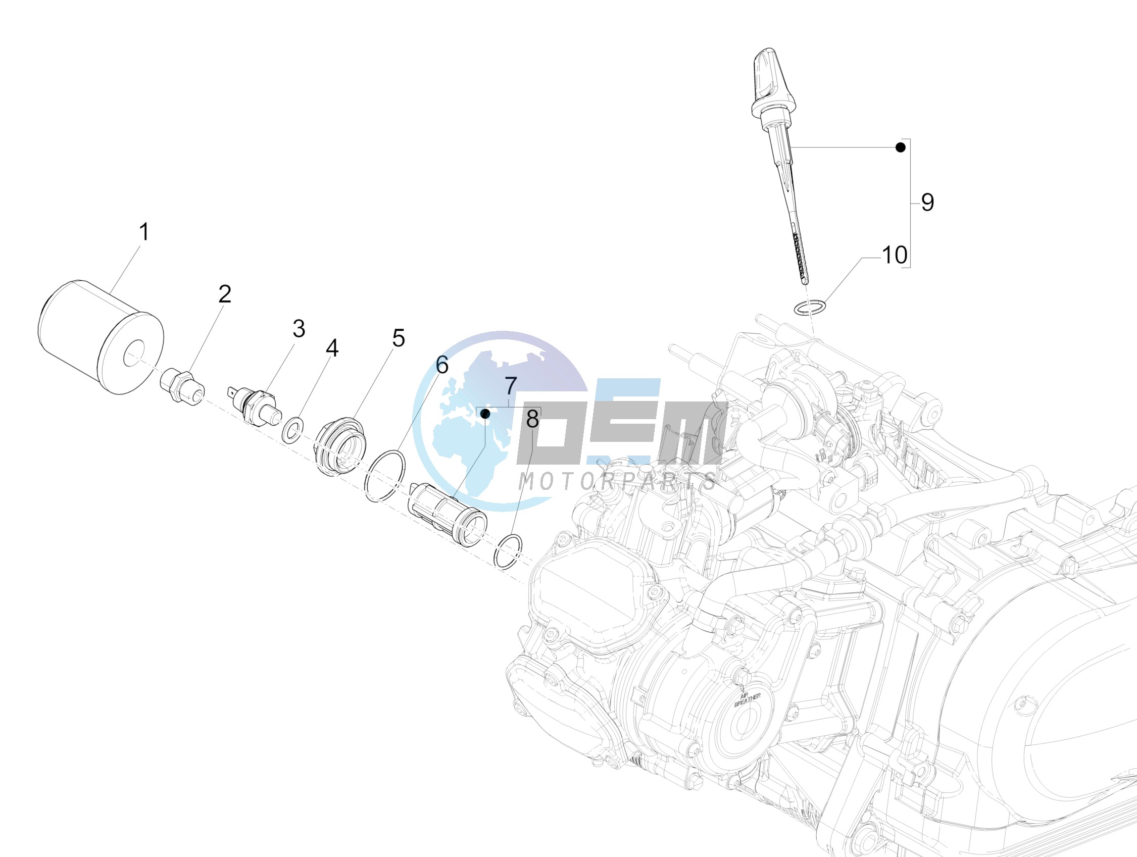 Flywheel magneto cover - Oil filter