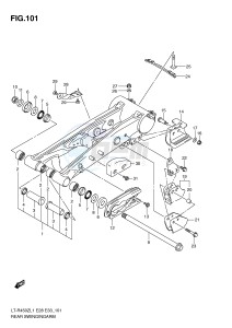 LT-R450 (E28-E33) drawing REAR SWINGING ARM (LT-R450L1 E28)