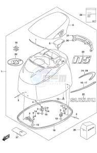 DF 115A drawing Engine Cover SS Model