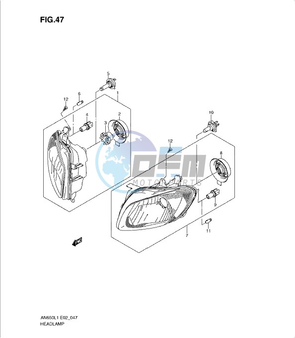 HEADLAMP (AN650AL1 E2)