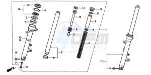 CB600F2 CB600S drawing FRONT FORK