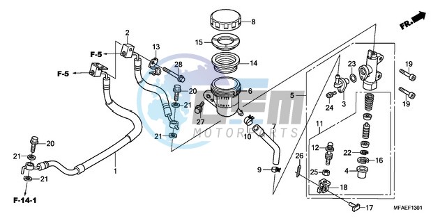 REAR BRAKE MASTER CYLINDER (CBF1000A/T/S)