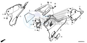 TRX500FM6F TRX500FM Australia - (U) drawing SIDE COVER/TANK COVER